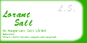 lorant sall business card