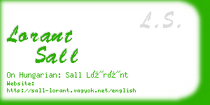 lorant sall business card